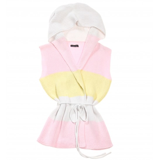 Vintage mood baby coloured hooded stripy Vest 